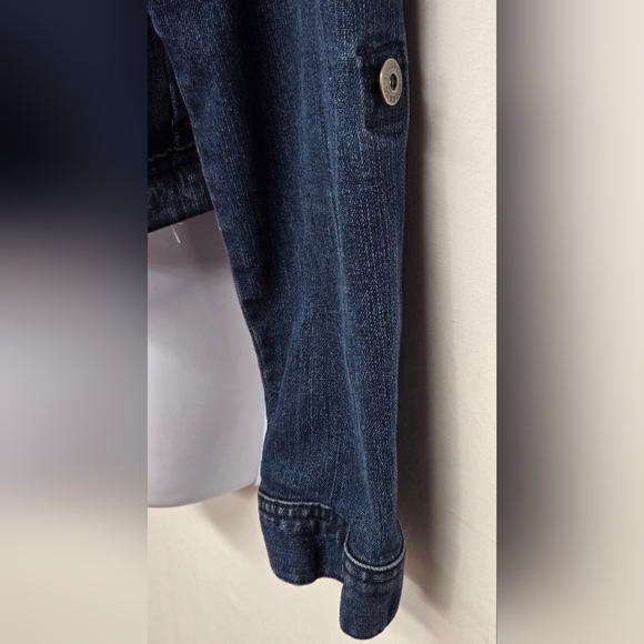 Style & Company Blue Denim Jean Jacket Adjustablw Sleeve Button Down M - Picture 2 of 8